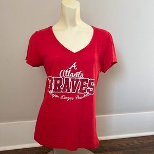 Atlanta Braves Sequined V-Neck T-Shirt – Size L